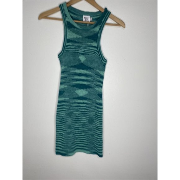 New Princess Poly Elish Mini Dress Size 6 Green Striped Wiggle Bodycon Knit - Picture 1 of 6